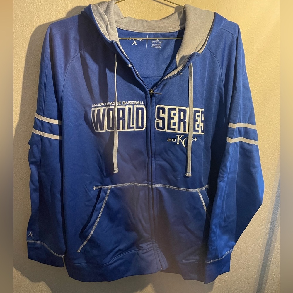 Antiqua Kansas City Royals World Series 2014 zip jacket with pockets hoodie XL